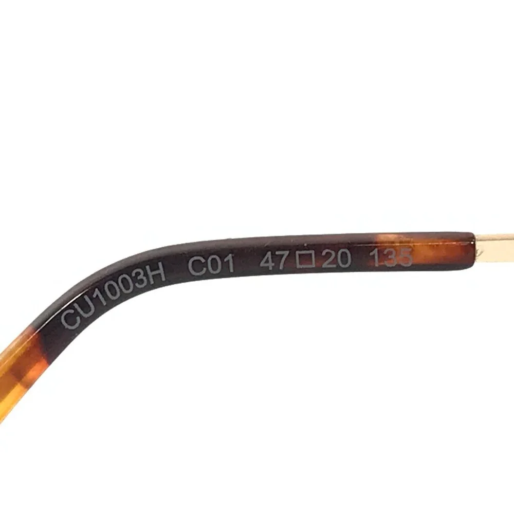 Champion Eyeglasses Frames CU1003H C01 Gold Round w/ Brown Polarized 47-20-135